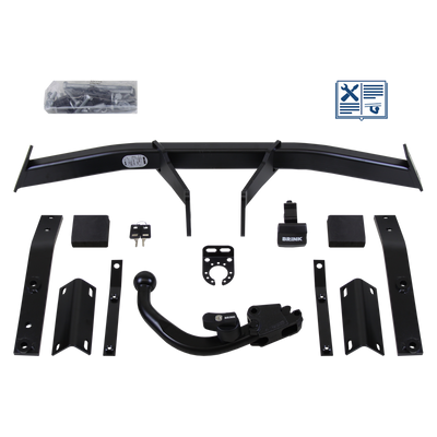 Attelage rotule démontable Brink + faisceau TowTec spécifique 13 broches