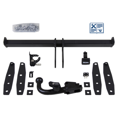 Attelage rotule démontable Brink + faisceau TowTec universel 7 broches