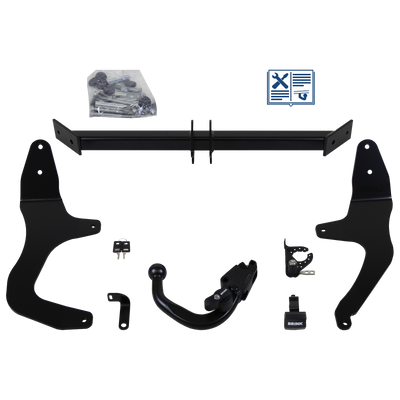 Attelage rotule démontable Brink + faisceau TowTec spécifique 13 broches