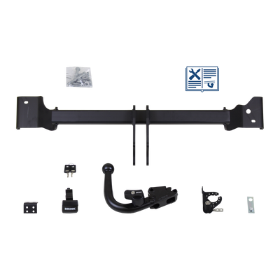 Attelage rotule démontable Brink + faisceau TowTec spécifique 13 broches