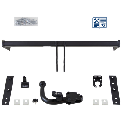 Attelage rotule démontable Brink + faisceau TowTec universel 7 broches