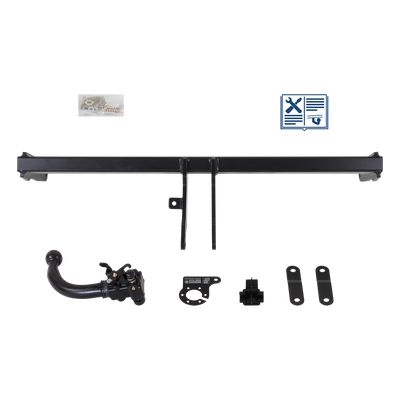 Attelage rotule démontable AUTO-HAK + faisceau TowTec universel 7 broches