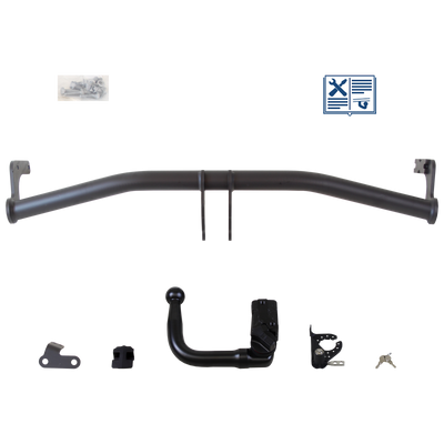 Attelage rotule démontable Brink + faisceau TowTec universel 7 broches