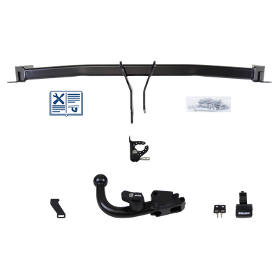 Attelage rotule démontable Brink + faisceau TowTec spécifique 13 broches