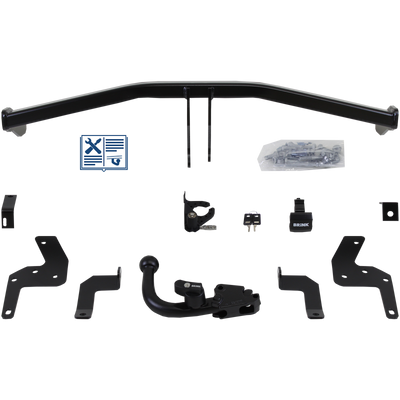 Attelage rotule démontable Brink + faisceau TowTec spécifique 13 broches