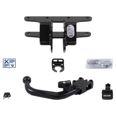 Attelage rotule démontable Brink + faisceau TowTec spécifique 13 broches