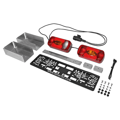 Rampe de feux avec blocs de protection antichoc et support de plaque d'immatriculation pour porte-gibier Gehetec Deep 210