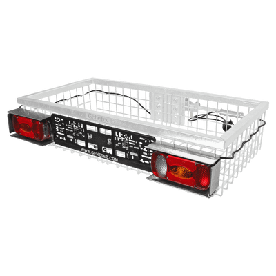 Rampe de feux avec blocs de protection antichoc et support de plaque d'immatriculation pour porte-gibier Gehetec Deep 210